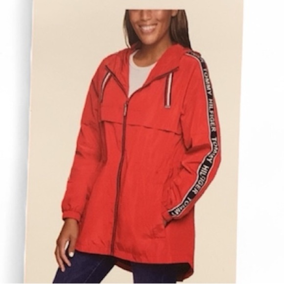 Tommy Hilfiger crimson Rain jacket. NWT Med - Picture 1 of 9